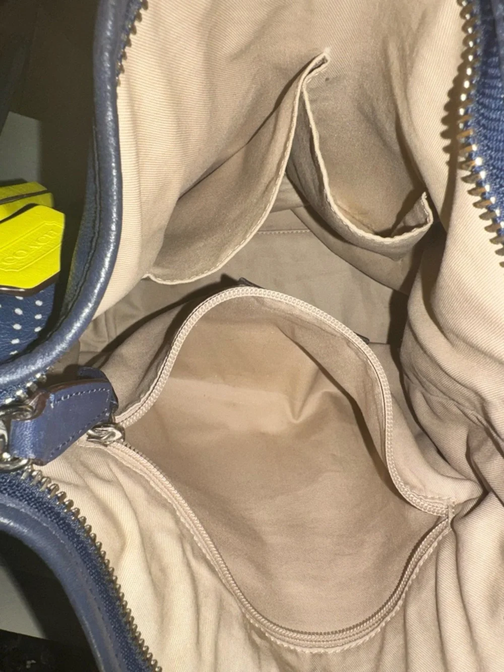 COACH Legacy 2012 Perforated
Leather Duffle Navy / Citrine #22762 & Wallet - GUC - Picture 13 of 16